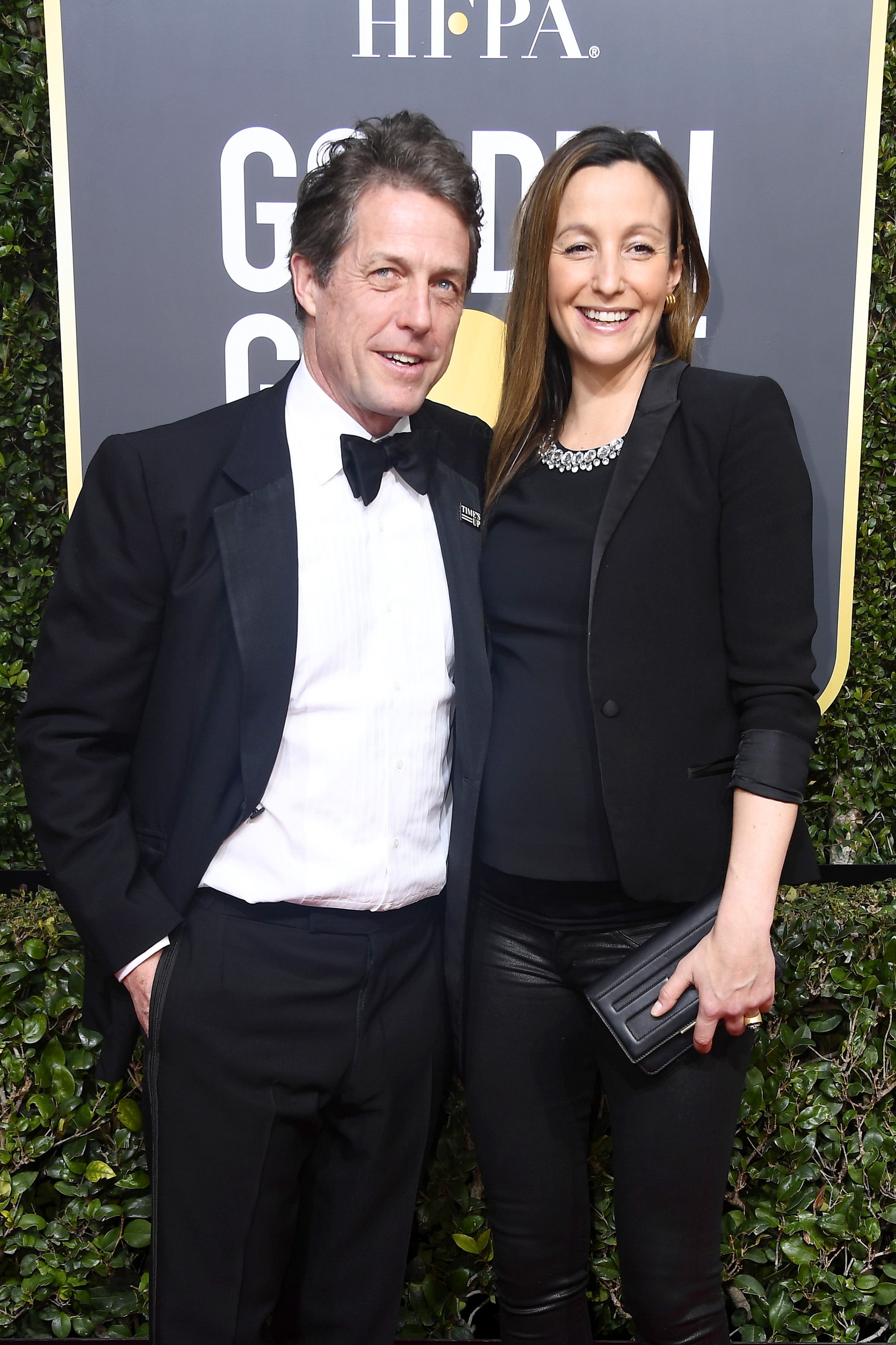 BEVERLY HILLS, CA - JANUARY 07: Actor Hugh Grant and Anna Eberstein attend The 75th Annual Golden Globe Awards at The Beverly Hilton Hotel on January 7, 2018 in Beverly Hills, California. (Photo by Frazer Harrison/Getty Images)