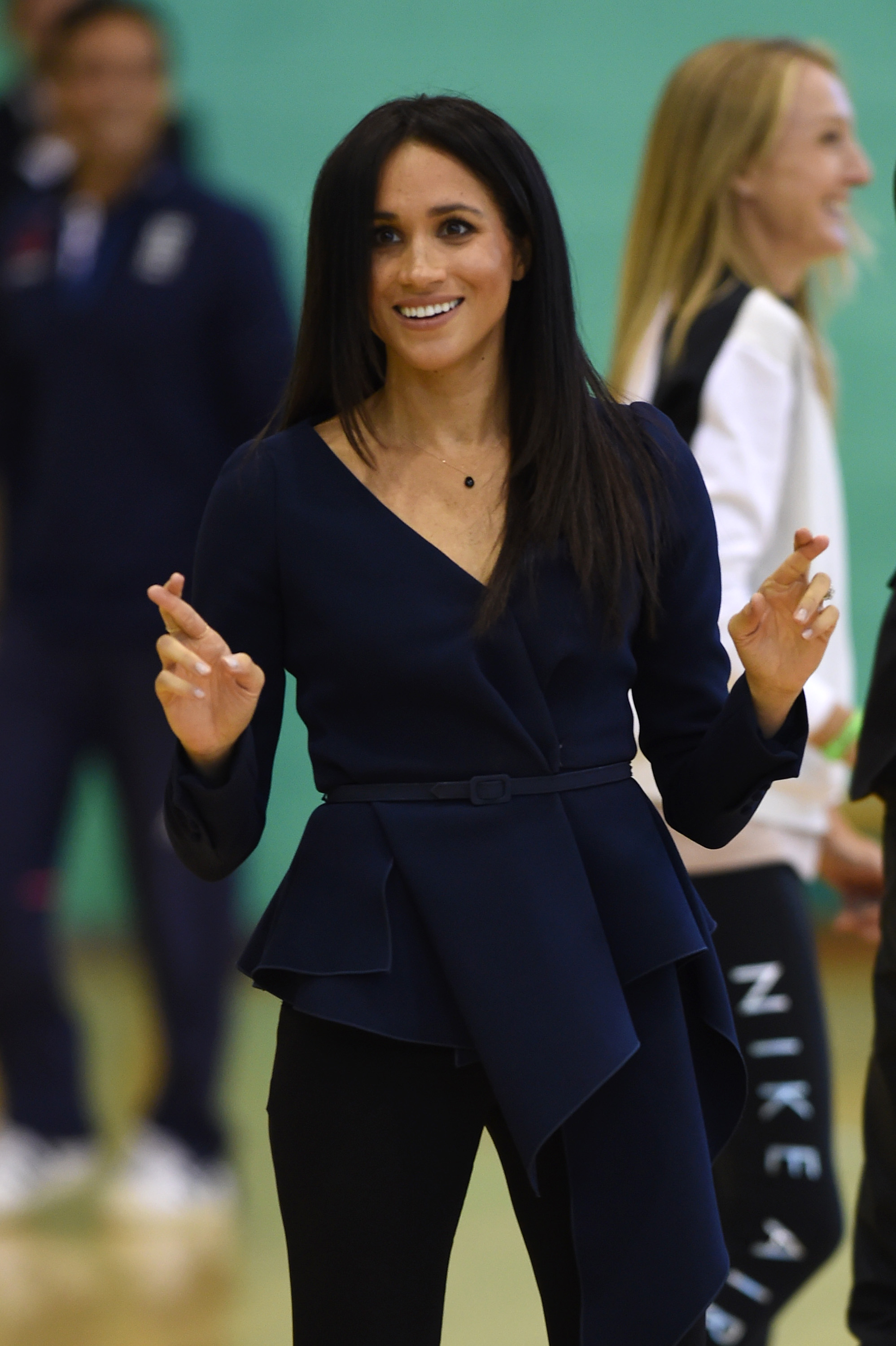 LOUGHBOROUGH, ENGLAND - SEPTEMBER 24: EDITORS NOTE: Retransmission of #1039320452 with alternate crop.) Meghan, Duchess of Sussex attends the Coach Core Awards held at Loughborough University on September 24, 2018 in Loughborough, England. (Photo by Eddie Mulholland - WPA Pool/Getty Images)
