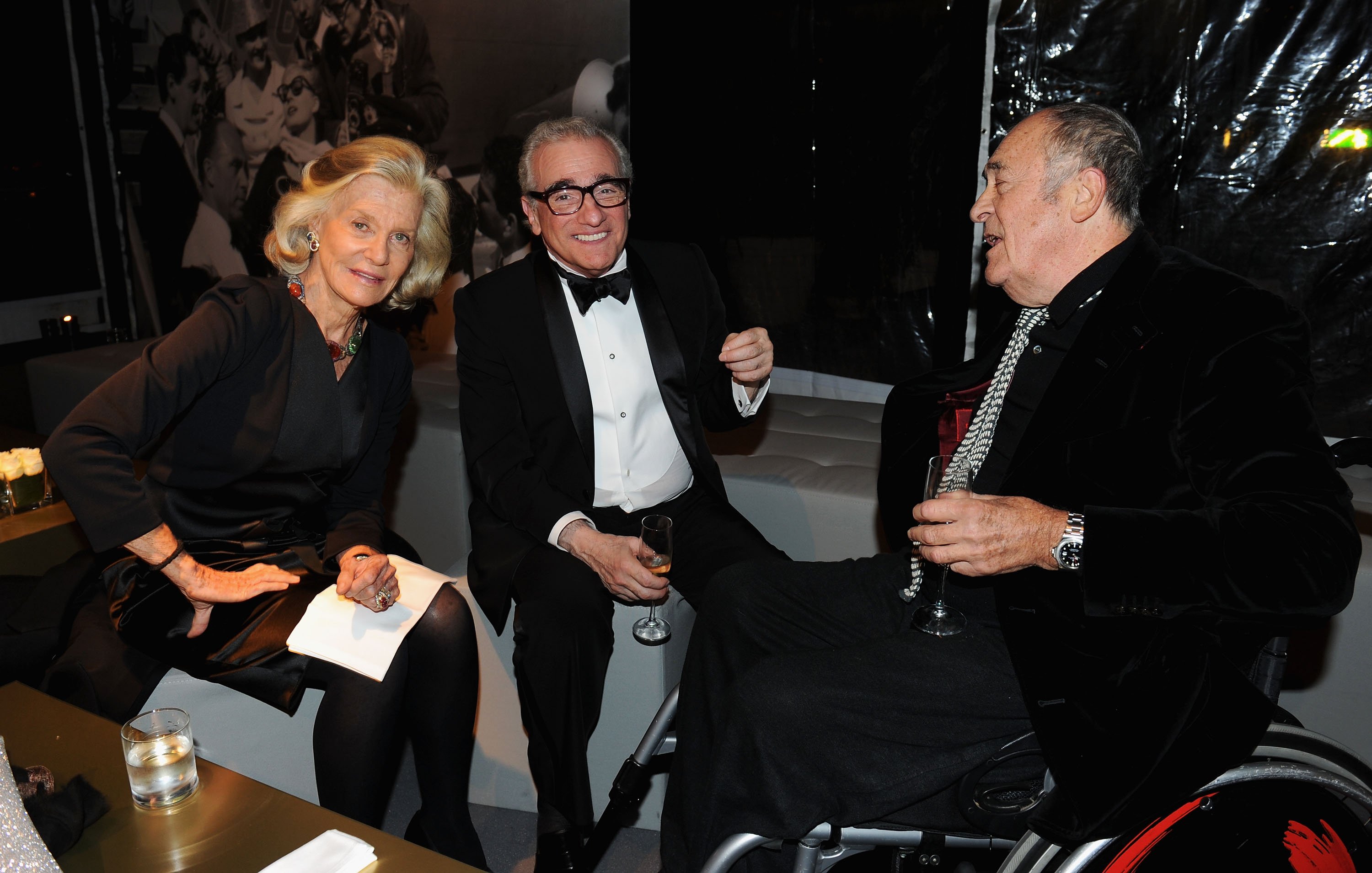 ROME - OCTOBER 30:  (EXCLUSIVE COVERAGE)  Marina Cicogna, Martin Scorsese and Bernardo Bertolucci attend the World Restoration Premiere Of "La Dolce Vita" Dinner Hosted by Gucci at the Hotel Cavalieri Hilton on October 30, 2010 in Rome, Italy.  (Photo by Daniele Venturelli/Getty Images)