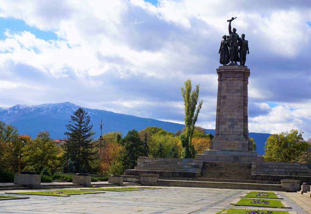 Impressive war monument in a park in Sofia, Bulgaria